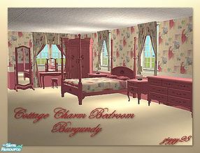 Sims 2 — Cottage Charm Master Bedroom - Burgundy by ziggy28 — Cottage Charm Master Bedroom set. This set matches my