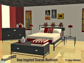 Sims 2 — Ikea Inspired Granas Bedroom by TheNumbersWoman — Another interchangable set for your poor little simmies.