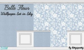 Sims 2 — Belle Fleur Wallpaper Set - Sky by kittyispretty69 — A set of five traditional styled walls in a lovely light