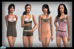 Sims 2 — FS 74 - PJ Party 2.3 - Simplicity by katelys — 4 pjs for adult and young-adult women. Two of them can be used as