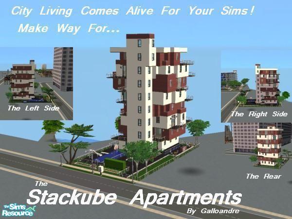 Sims 2 — The Stackube Apartments by Galloandre — These stunning, contemporary-designed urban apartments are now available
