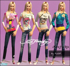 Sims 2 — Ed Hardy Female Set by K@ — At least the second part of Ed Hardy set and the female part. Hopy you\'ll like it!