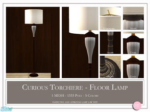 Sims 2 — Curious Torchiere by DOT — Curious Torchiere Floor Lamp. 1 MESH Plus Recolors. Sims 2 by DOT of The Sims