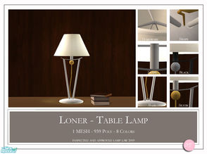 Sims 2 — Loner Table Lamp by DOT — Loner Table Lamp. 1 Mesh Plus Recolors. Sims 2 by DOT of The Sims Resource.