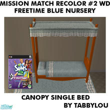 Sims 2 — TL - MM FTBlue SingleBedFrame Recolor02Wd by TabbyLou — Recolor of FreeTime Classic Baby\'s Touch Bed Frame