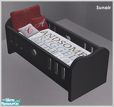Sims 2 — Sunair T707 NCA Single Bed (black) by Sunair — Sunair T707 NCA Single Bed (black) of NCA Girls Room - Recolor