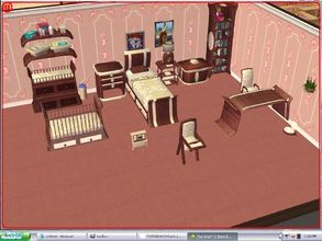 Sims 2 — Ultra Modern Nursery - Brown floral by ead425 — continuation of the brown floral set. Contains, changing table,