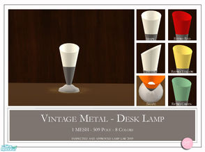 Sims 2 — Vintage Metal Desk Lamp by DOT — Vintage Metal Desk Lamp. 1 MESH Plus Recolors. Sims 2 by DOT of The Sims