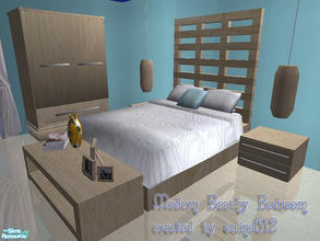 Sims 2 — Modern Beachy Bedroom by selina012 — This is a new mesh set. Items included are bed, endtable, hanging lamp,