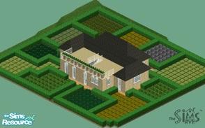 Sims 1 — Garden House by Alimatt — Internal walls and floors of this house are all in the shade of blue. The original