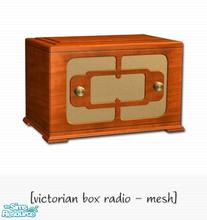 Sims 2 — Vintage Audio Part II - Victorian Box Radio Mesh by Living Dead Girl — Mesh file in cherry.