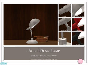 Sims 2 — Ace Desk Lamp by DOT — Ace Desk Lamp 1 Mesh Plus Recolors. Sims 2 by DOT of The Sims Resource. TSR