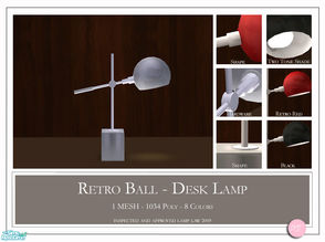 Sims 2 — Retro Ball Desk Lamp by DOT — Retro Ball Desk Lamp 1 MESH Plus Recolors. Sims 2 by DOT of The Sims Resource. TSR
