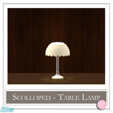 Sims 2 — Scolloped Lamp Table White by DOT — Scalloped Table Lamp White. 2 Meshes Plus Recolors. Sims 2 by DOT of The