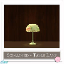 Sims 2 — Scolloped Lamp Table Green by DOT — Scalloped Table Lamp Green. 2 Meshes Plus Recolors. Sims 2 by DOT of The