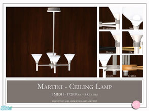 Sims 2 — Martini Ceiling Lamp by DOT — Martini Ceiling Lamp. 1 Mesh Plus Recolors. Sims 2 by DOT of The Sims Resource.