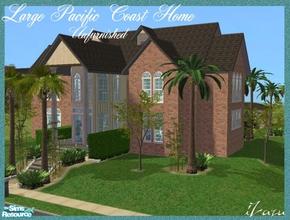 Sims 2 — Pacific Coast Home Unfurnished by iZazu — Large home offers 4 Bdrs, 6 Baths, Kitchen/Dine Combo, Living/Music Rm