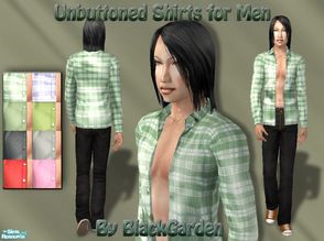 Sims 2 — Unbuttoned Shirts for Men by BlackGarden — A great item for storytellers, here are some open shirts for Sim men.