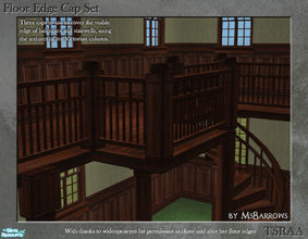 Sims 2 — Floor Edge Cap Set by MsBarrows — Three caps used to cover the visible edge of balconies and stairwell openings,