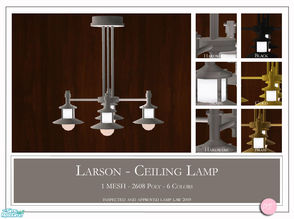 Sims 2 — Larson Ceiling Lamp by DOT — Larson Ceiling Lamp. 1 Mesh Plus Recolors. HIGH Poly. Sims 2 by DOT of The Sims