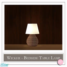 Sims 2 — Wicker Bedside Table Lamp Brown by DOT — Wicker Bedside Table Lamp Brown. 2 MESHES Plus Recolors. Sims 2 by DOT