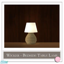 Sims 2 — Wicker Bedside Table Lamp Cream by DOT — Wicker Bedside Table Lamp Cream. 2 MESHES Plus Recolors. Sims 2 by DOT