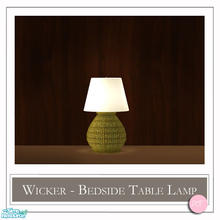 Sims 2 — Wicker Bedside Table Lamp Green by DOT — Wicker Bedside Table Lamp Green. 2 MESHES Plus Recolors. Sims 2 by DOT