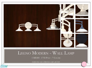 Sims 2 — Legno Modern Wall Lamp by DOT — Legno Modern Wall Lamp. Mix and Match Glass with Base. 1 Mesh using in-game lamp