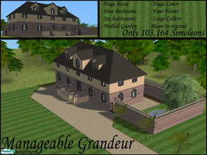 Sims 2 — Manageable Grandeur 01 by Soul_Desighner — Large residence with 5 bedrooms and 6 bathrooms. Huge kitchen, dining