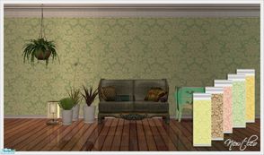 Sims 2 — Floral by Newtlco — A beautiful vintage wallpaper set with 5 items.Enjoy!