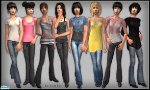 Sims 2 — FS 80 - Teen casuals by katelys — 1 new mesh and 8 recolors, no EP needed, enjoy!