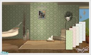 Sims 2 — Curves by Newtlco — A vintage wallpaper set with 5 items.Enjoy!