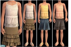 Sims 2 — JPcfdaily9 by juttaponath — Summertop and skirt for girls. No mesh required.