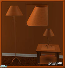 Sims 2 — NK Climbing Ivy Lamp Peachy Brown by MoMama — A floor lamp and table lamp in Peachy Brown metal with a faintly