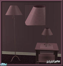 Sims 2 — NK Climbing Ivy Lamp Plum by MoMama — A floor and table lamp in a Plum metal with lightly striped matching