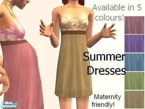 Sims 2 — Summer Dresses by Jaws3 —  Fun and flirty -and for adults this time! ;D Available in 5 colours, and maternity