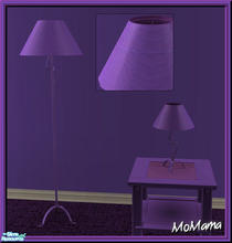 Sims 2 — NK Climbing Ivy Lamp Purple by MoMama — A purple metal base is topped with a faintly striped purple shade in