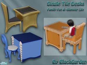 Sims 2 — Single Tile Desks - Set 2 by BlackGarden — Single tile desks to match the desks from Family Fun Stuff and