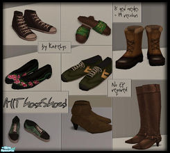 Sims 2 — All those shoes... by katelys — 8 new meshes and 18 recolors - clutter objects which you can find under