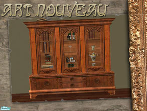 Sims 2 — Art Nouveau Cabinet by ShinoKCR — Art Nouveau Cabinet in 2 pieces 