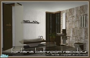 Sims 2 — Fontana Bathroom in Coppertone by Angela — a recolour of my Fontana Bathroom in copper and brown. Please don\'t