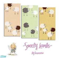 Sims 2 — Sweety Lambs by Harmonia — 3 cute nursery wallpaper