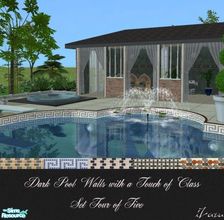 Sims 2 — Dark Pool Walls with a Touch of Class 4 by iZazu — Set 4 of Pool Walls and Floor in Black for the darker look. I