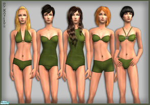 Sims 2 — FS 82 - Green swimwear by katelys — Yet another swimwear set from me; this time in green. This is actually my