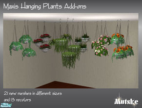Sims 2 — Maxis Plants Add-ons III by Mutske — Set of new hanging plants. Plants allways stays visible. You need Maxis