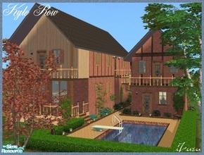 Sims 2 — Kyle Row by iZazu — Home\'s Second floor has 3 beds, 2 baths and access to room over garage. Main floor has