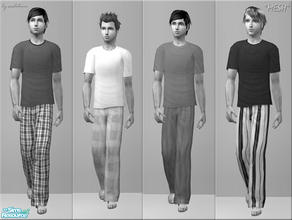 Sims 2 — MESH by sosliliom ~ Sleepwear for Men by sosliliom — One new mesh with four different textures. ~ Happy Simming!