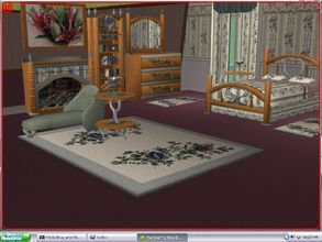 Sims 2 — Hillsdale Bedroom - green floral by ead425 — Recolor of my Hillsdale Bedroom meshes. Set contains 11 objects.