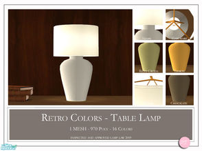 Sims 2 — Retro Colors Table Lamp by DOT — Retro Colors Table Lamp. 1 MESH Plus Recolors. Sims 2 by DOT of The Sims