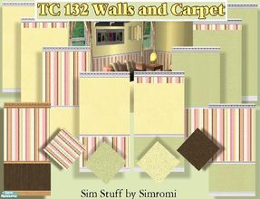 Sims 2 — TC132 Walls and Carpet by simromi — These walls and carpets were created using Vanilla Sims\'s textures from